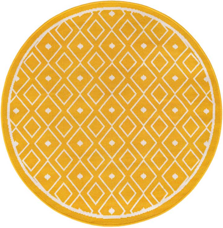 4' x 4' Easy-Clean Trellis Indoor / Outdoor Round Rug