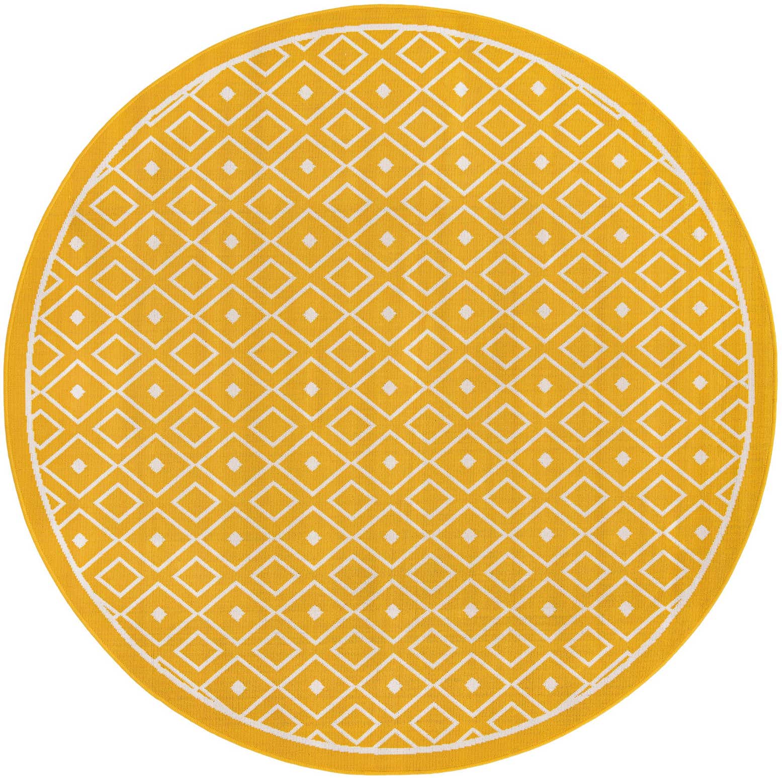 7' x 7' Easy-Clean Trellis Indoor / Outdoor Round Rug