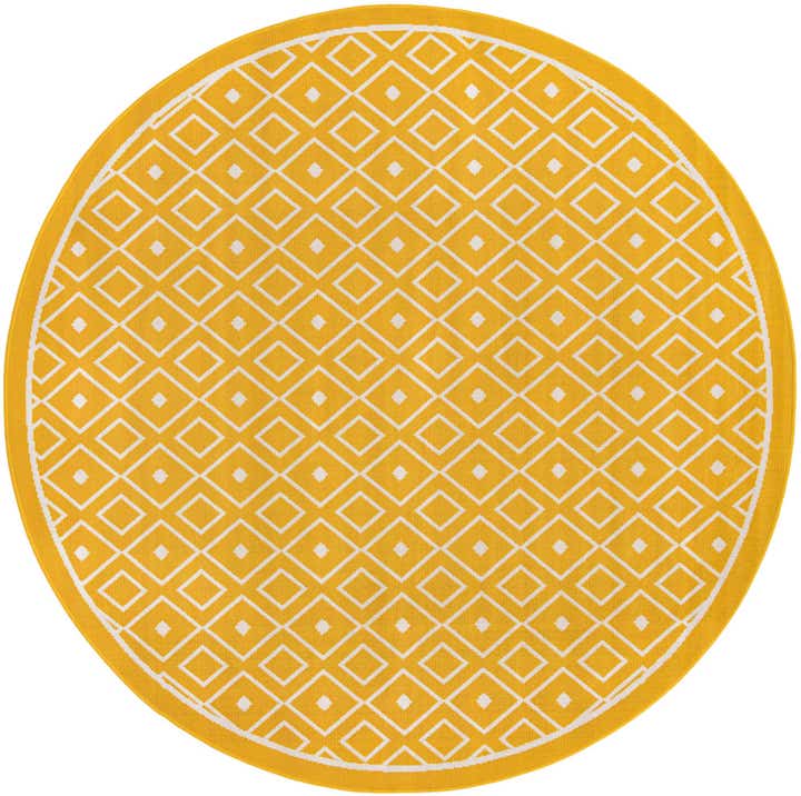 7' x 7' Easy-Clean Trellis Indoor / Outdoor Round Rug
