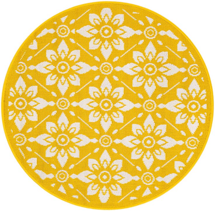 Detail image of 3' x 3' Easy-Clean Trellis Indoor / Outdoor Round Rug