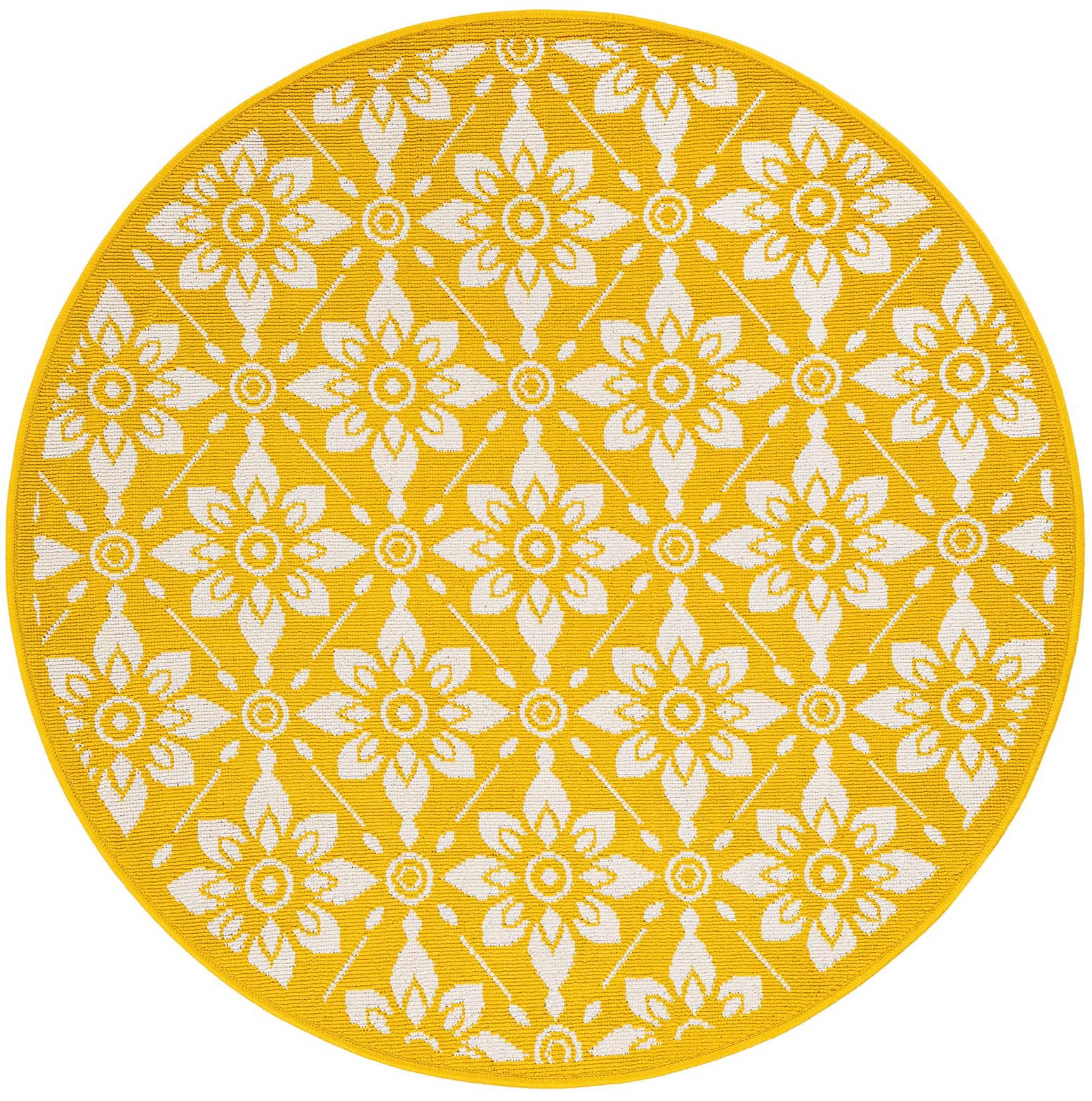 4' x 4' Easy-Clean Trellis Indoor / Outdoor Round Rug
