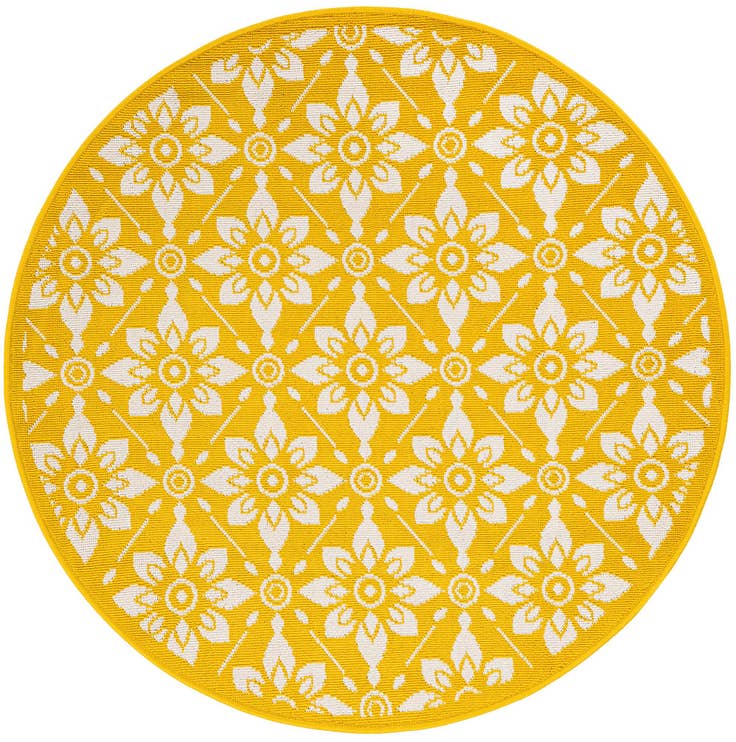 Detail image of 4' x 4' Easy-Clean Trellis Indoor / Outdoor Round Rug