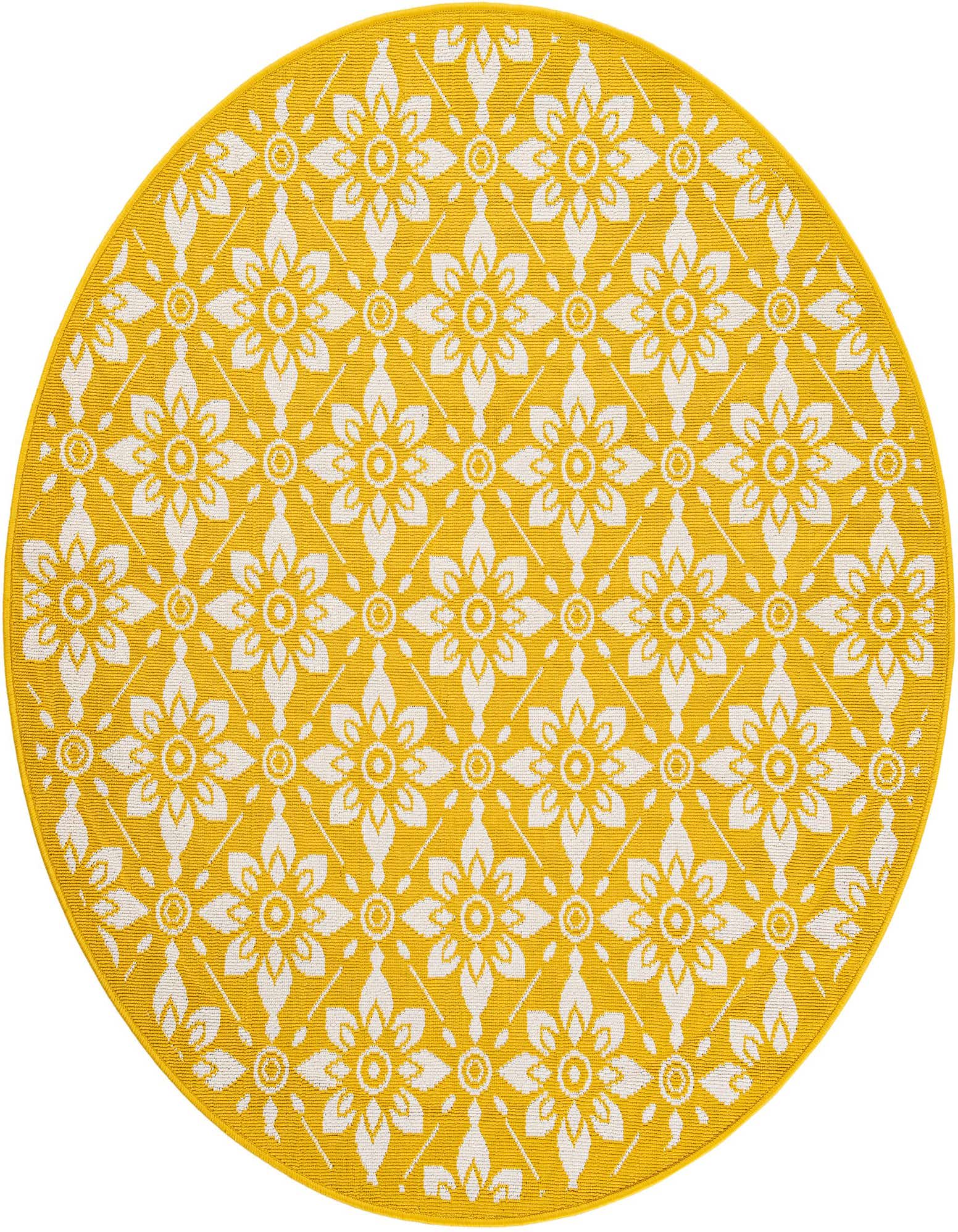 5' x 5' Easy-Clean Trellis Indoor / Outdoor Round Rug