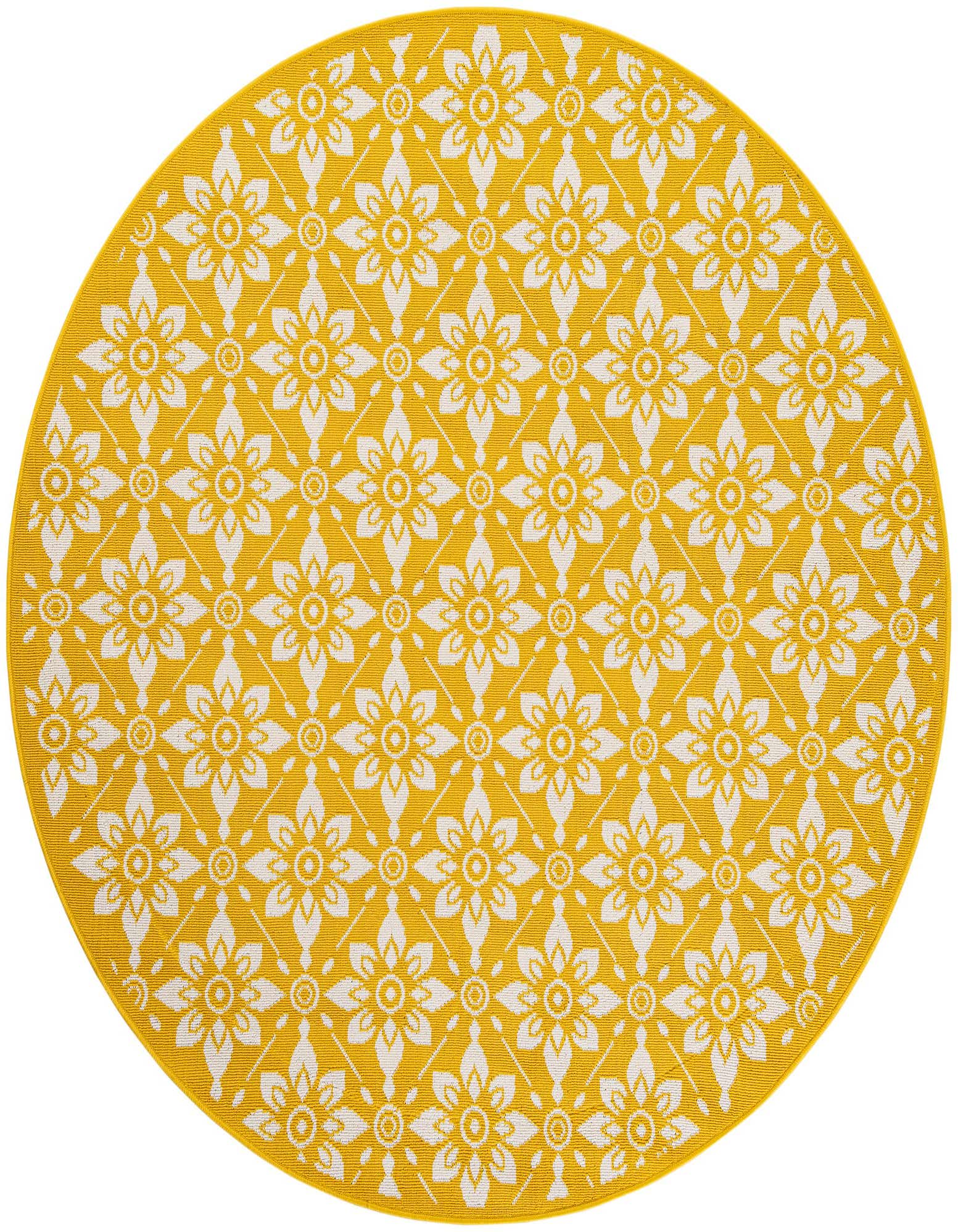 6' x 6' Easy-Clean Trellis Indoor / Outdoor Round Rug