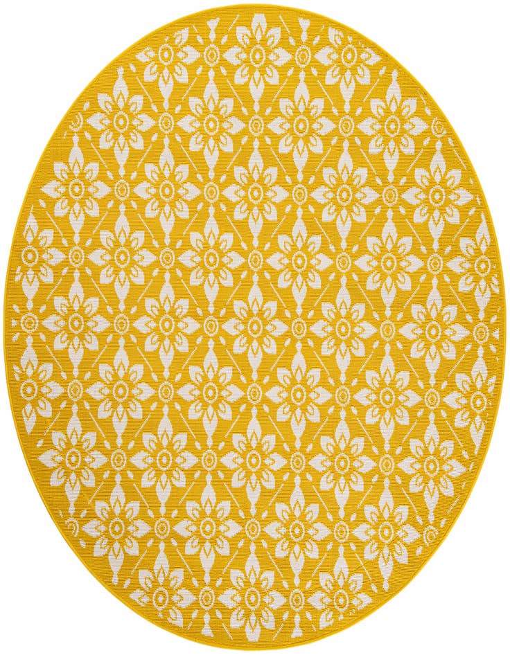 Detail image of 6' x 6' Easy-Clean Trellis Indoor / Outdoor Round Rug