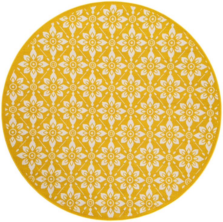 Detail image of 6' x 6' Easy-Clean Trellis Indoor / Outdoor Round Rug