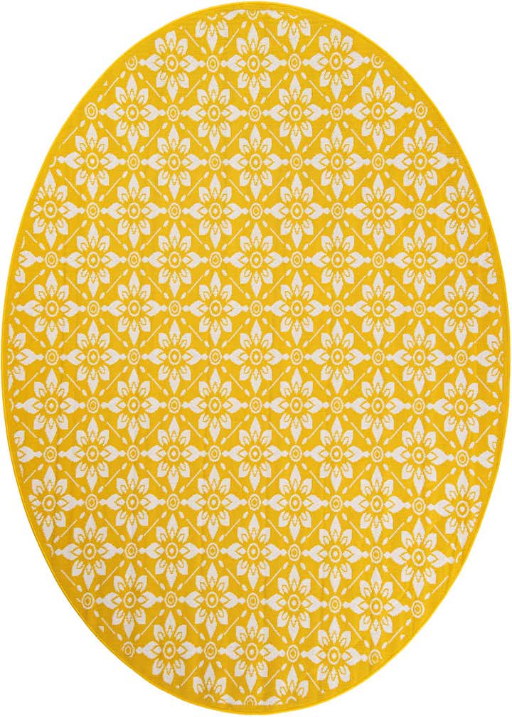 7' 10 x 7' 10 Easy-Clean Trellis Indoor / Outdoor Round Rug