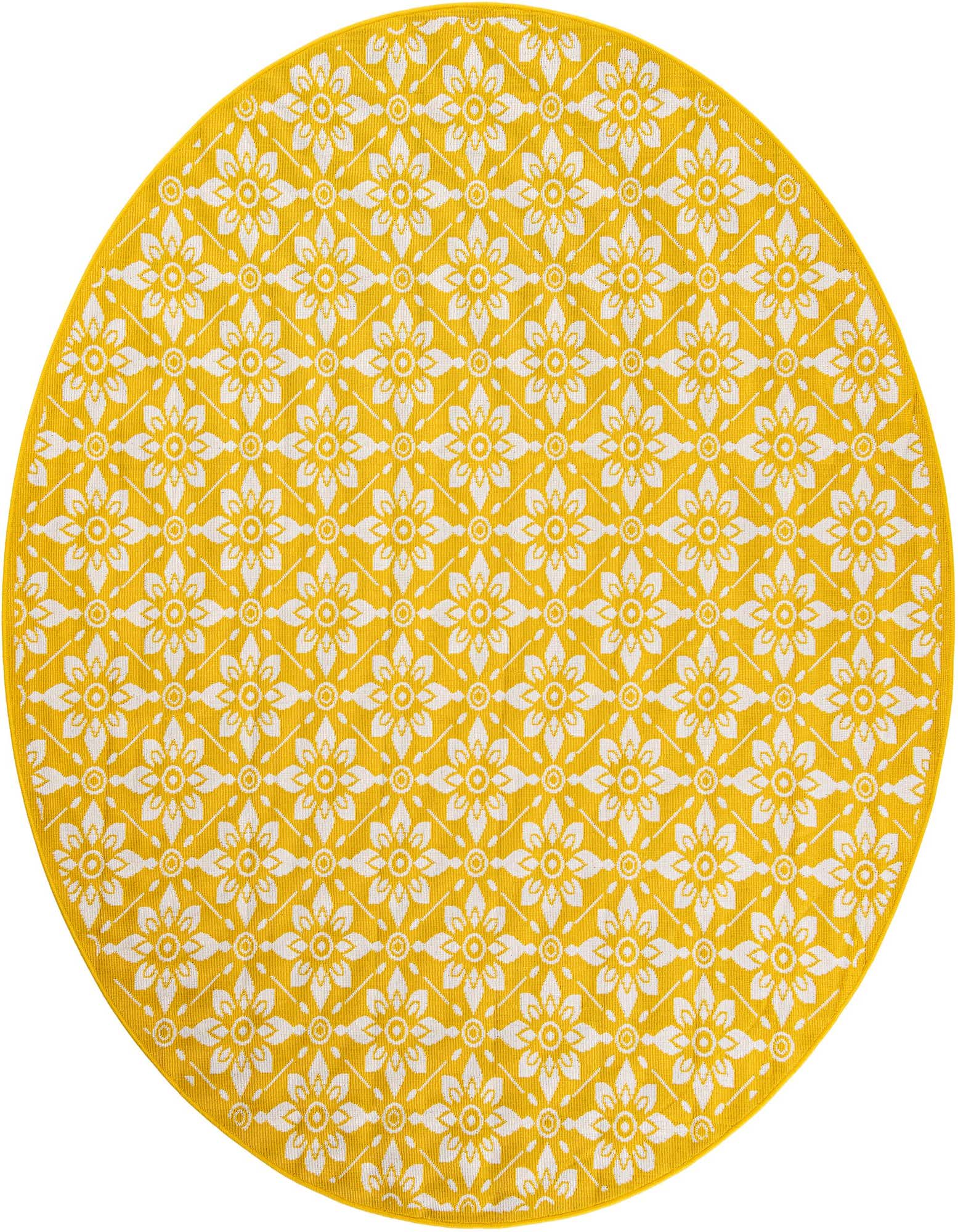 7' 10 x 7' 10 Easy-Clean Trellis Indoor / Outdoor Round Rug