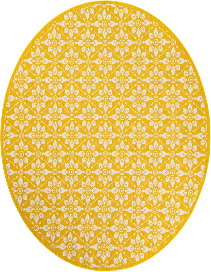 Detail image of 7' 10 x 7' 10 Easy-Clean Trellis Indoor / Outdoor Round Rug