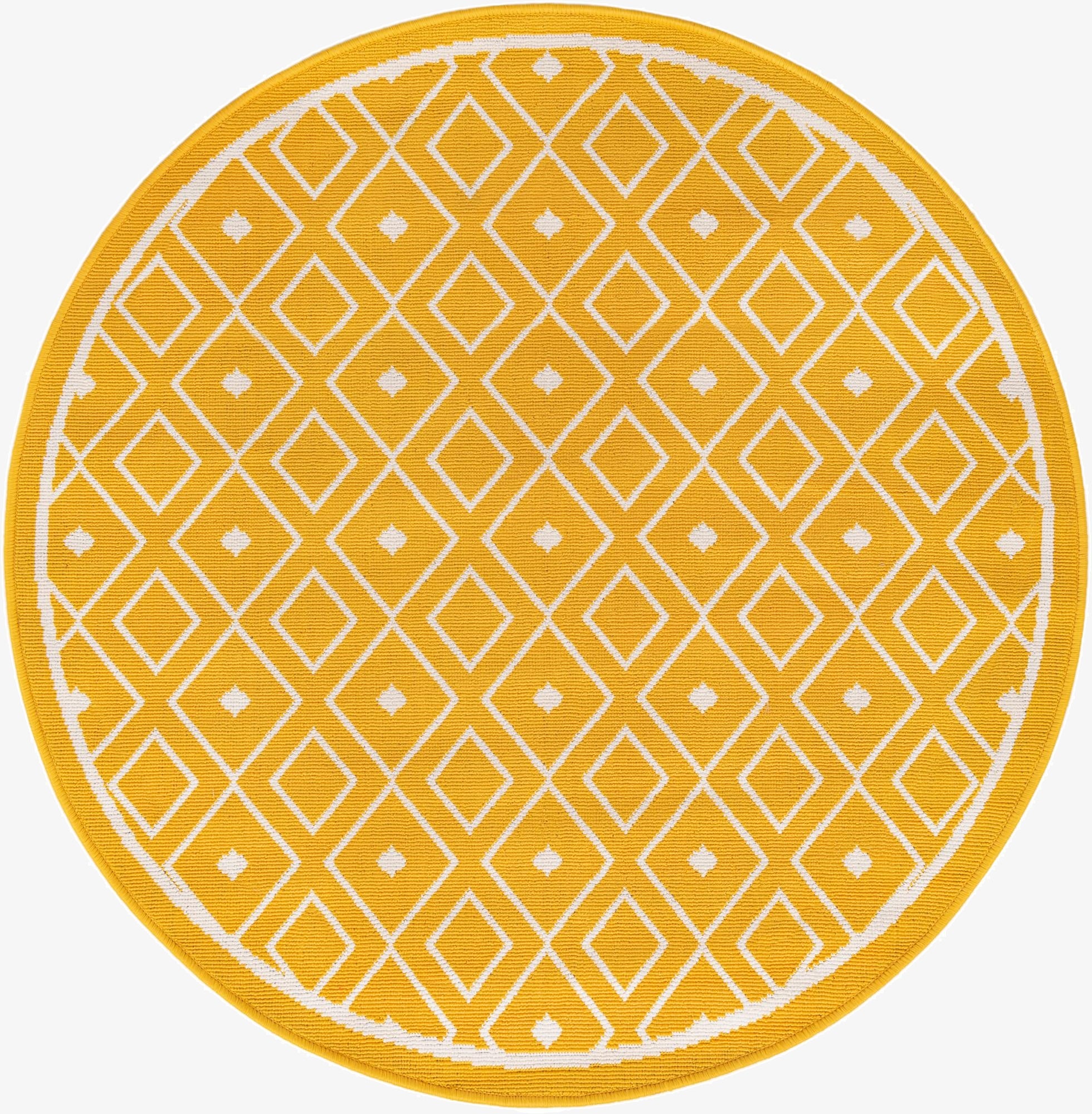 4' x 4'  Washable Trellis Indoor / Outdoor Round Rug