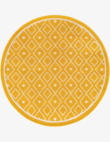 4' x 4' Easy-Clean Trellis Indoor / Outdoor Round Rug