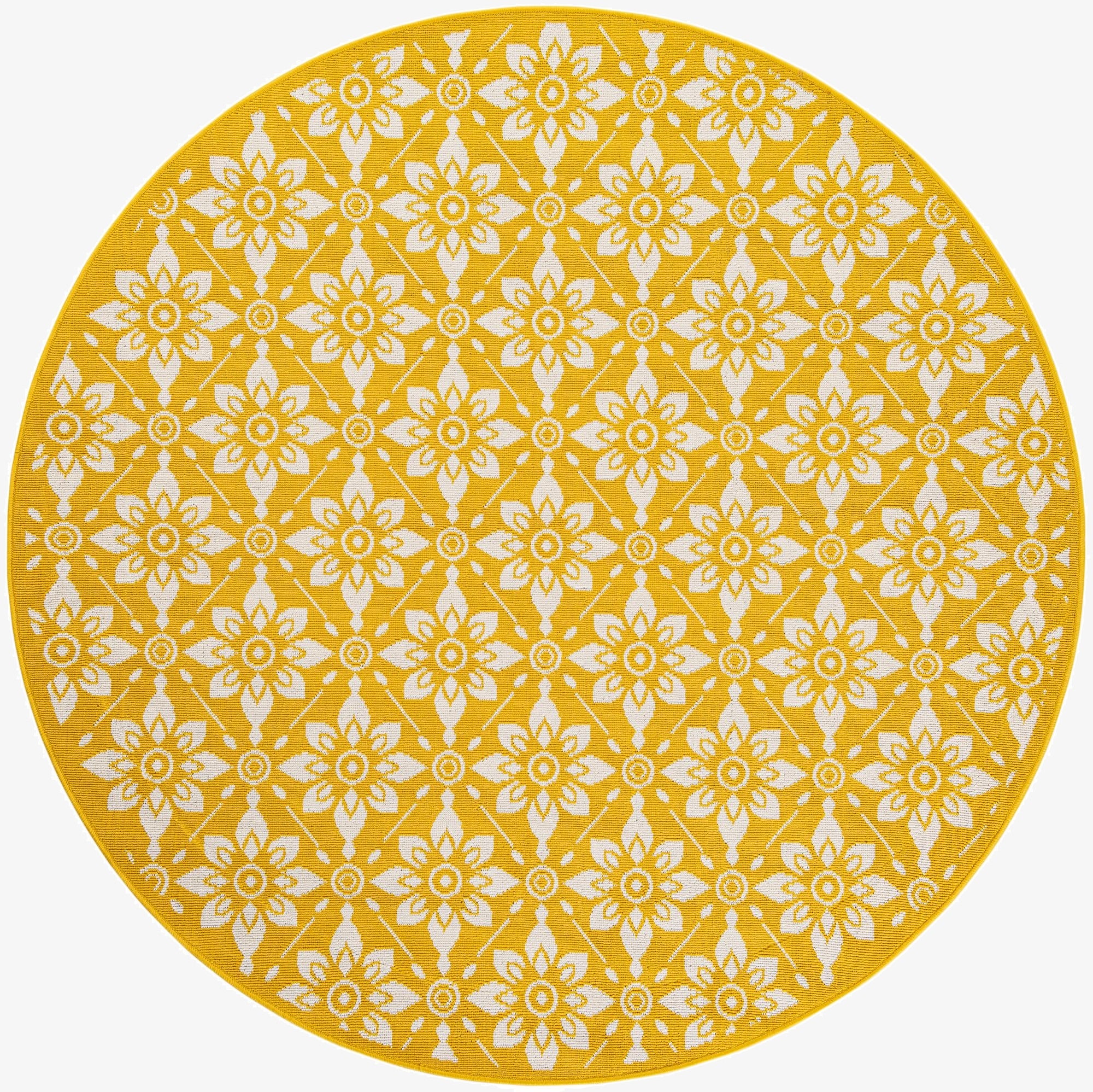 6' x 6'  Washable Trellis Indoor / Outdoor Round Rug