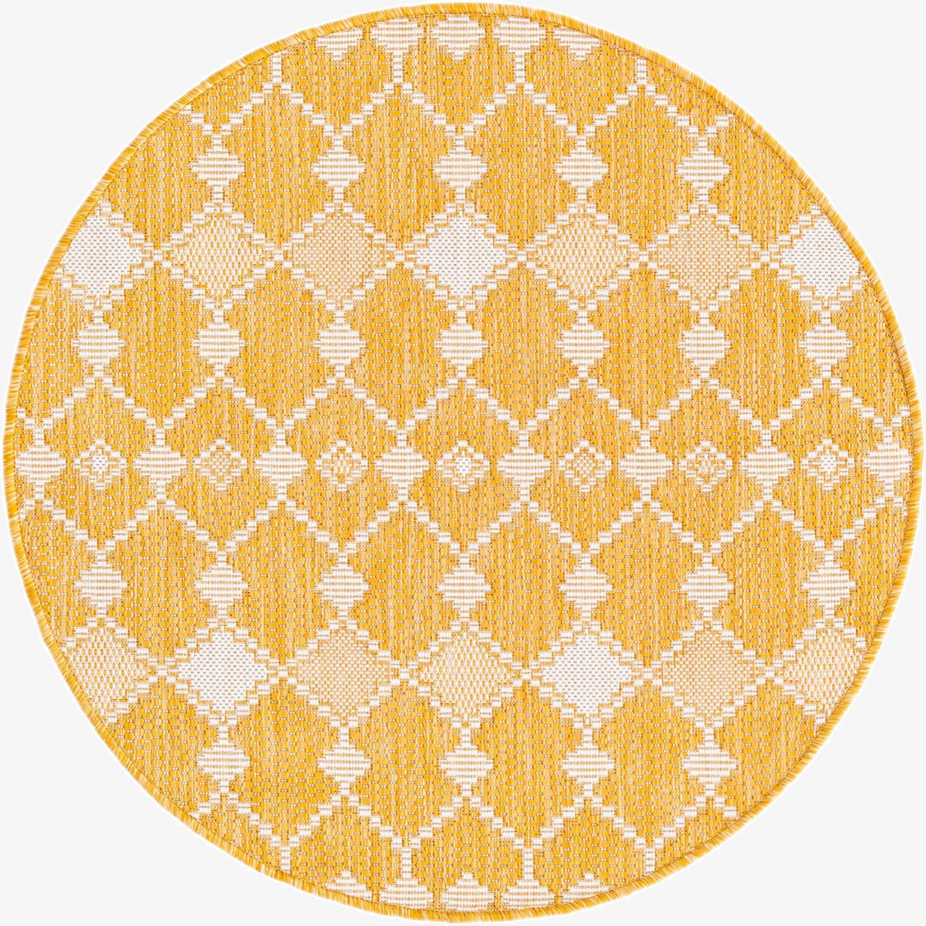 3' x 3'  Washable Trellis Indoor / Outdoor Round Rug