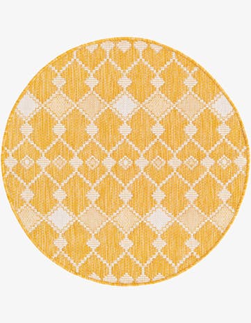 3' x 3' Easy-Clean Trellis Indoor / Outdoor Round Rug