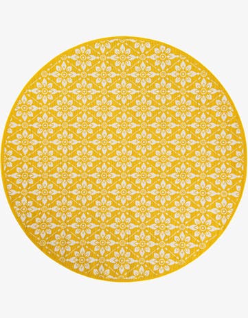 7' 10 x 7' 10 Easy-Clean Trellis Indoor / Outdoor Round Rug