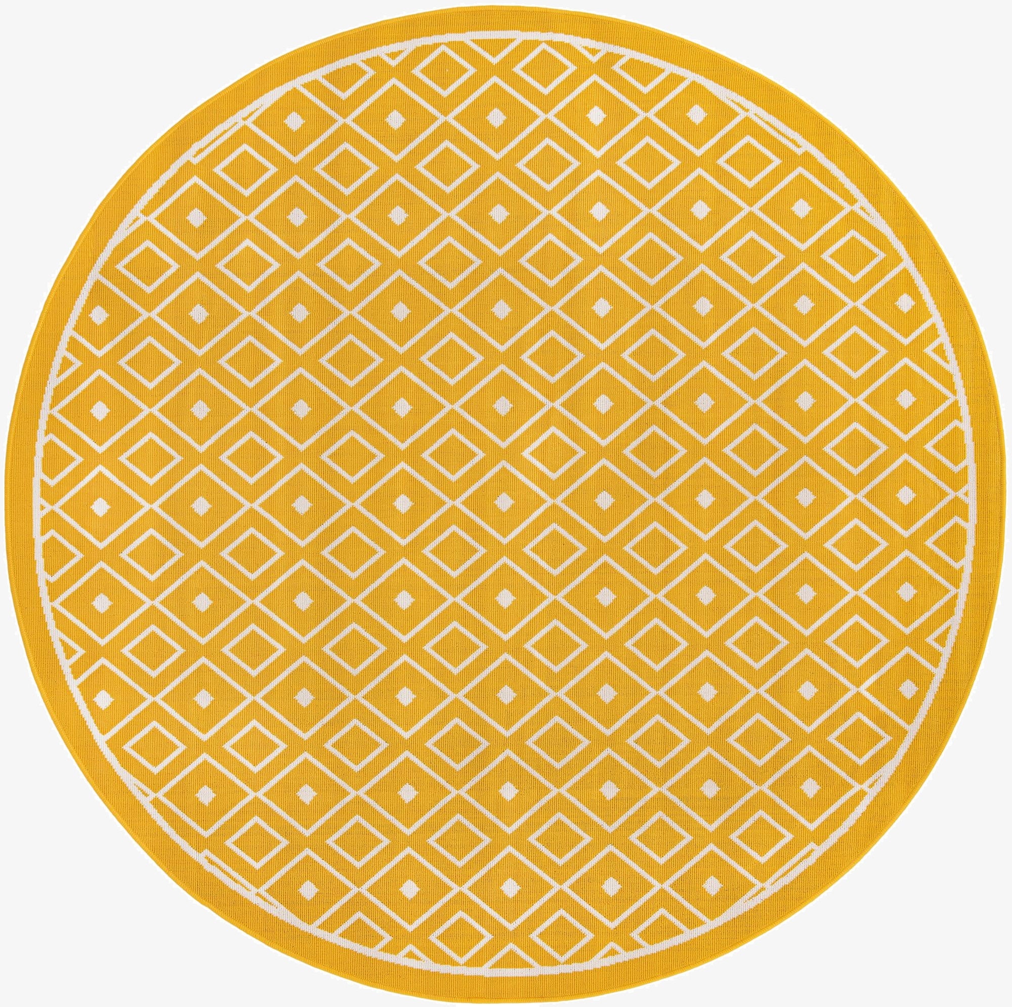 7' x 7'  Washable Trellis Indoor / Outdoor Round Rug