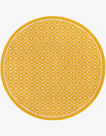 7' x 7' Easy-Clean Trellis Indoor / Outdoor Round Rug