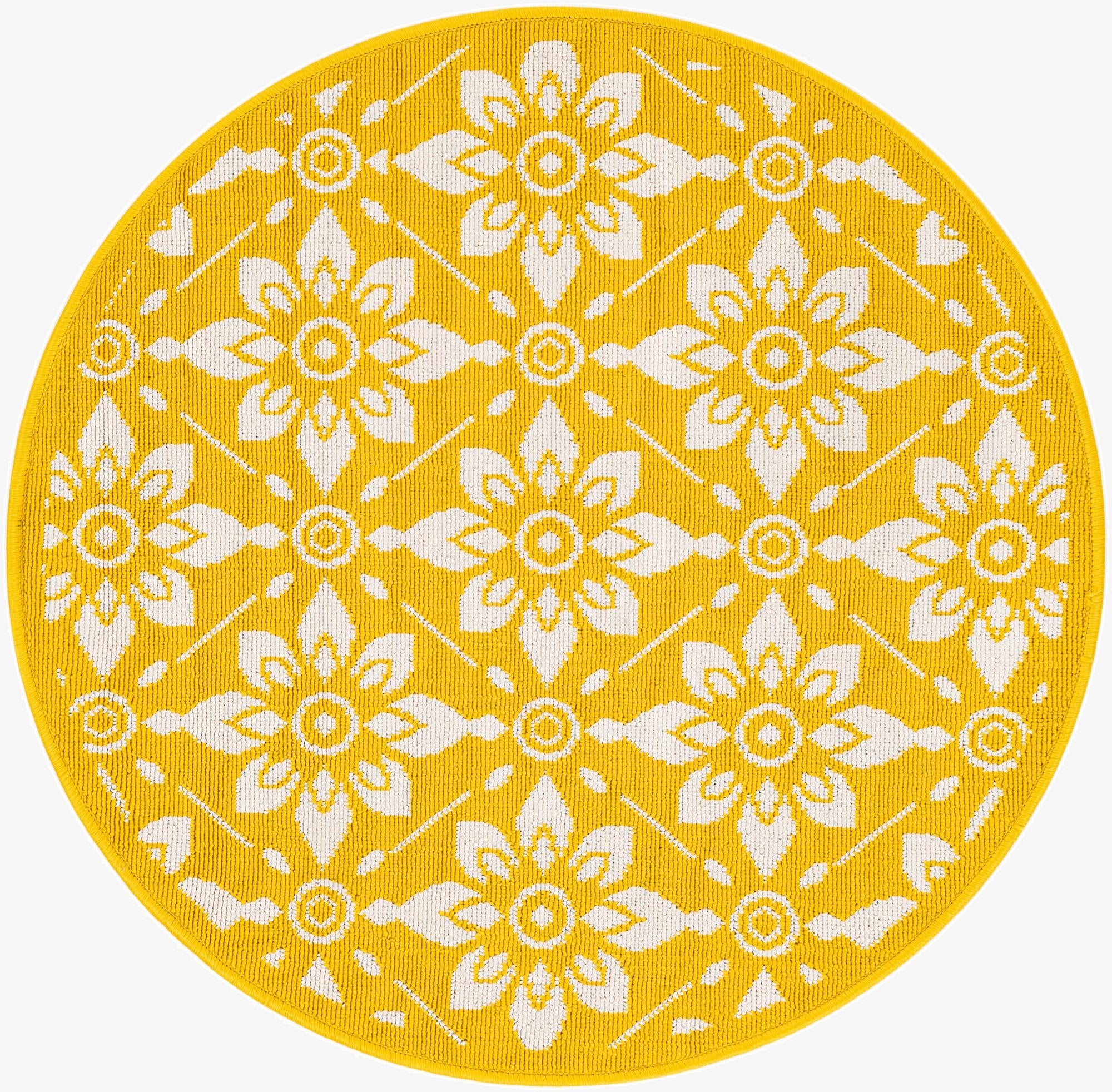 3' x 3'  Washable Trellis Indoor / Outdoor Round Rug