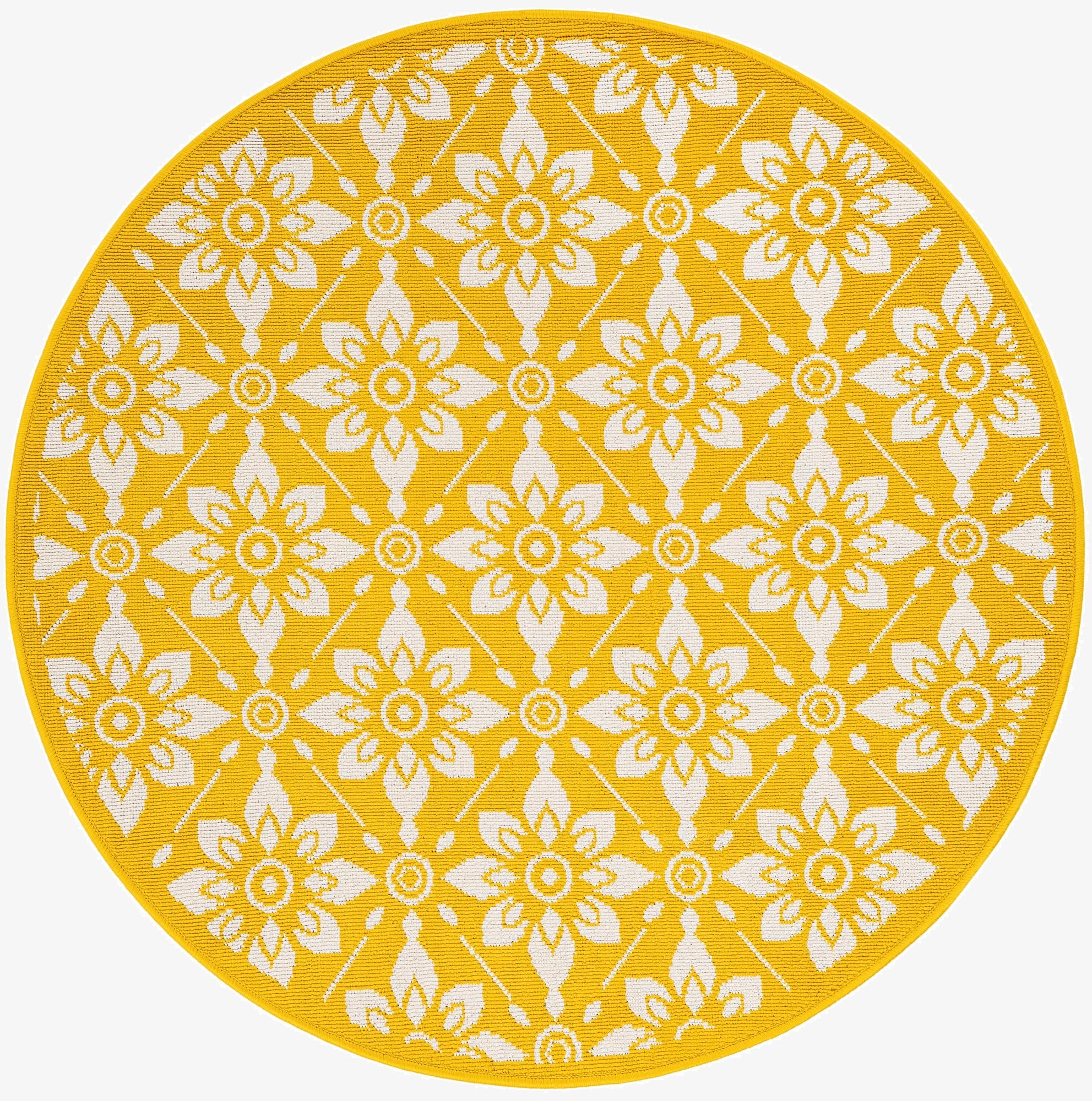 4' x 4'  Washable Trellis Indoor / Outdoor Round Rug