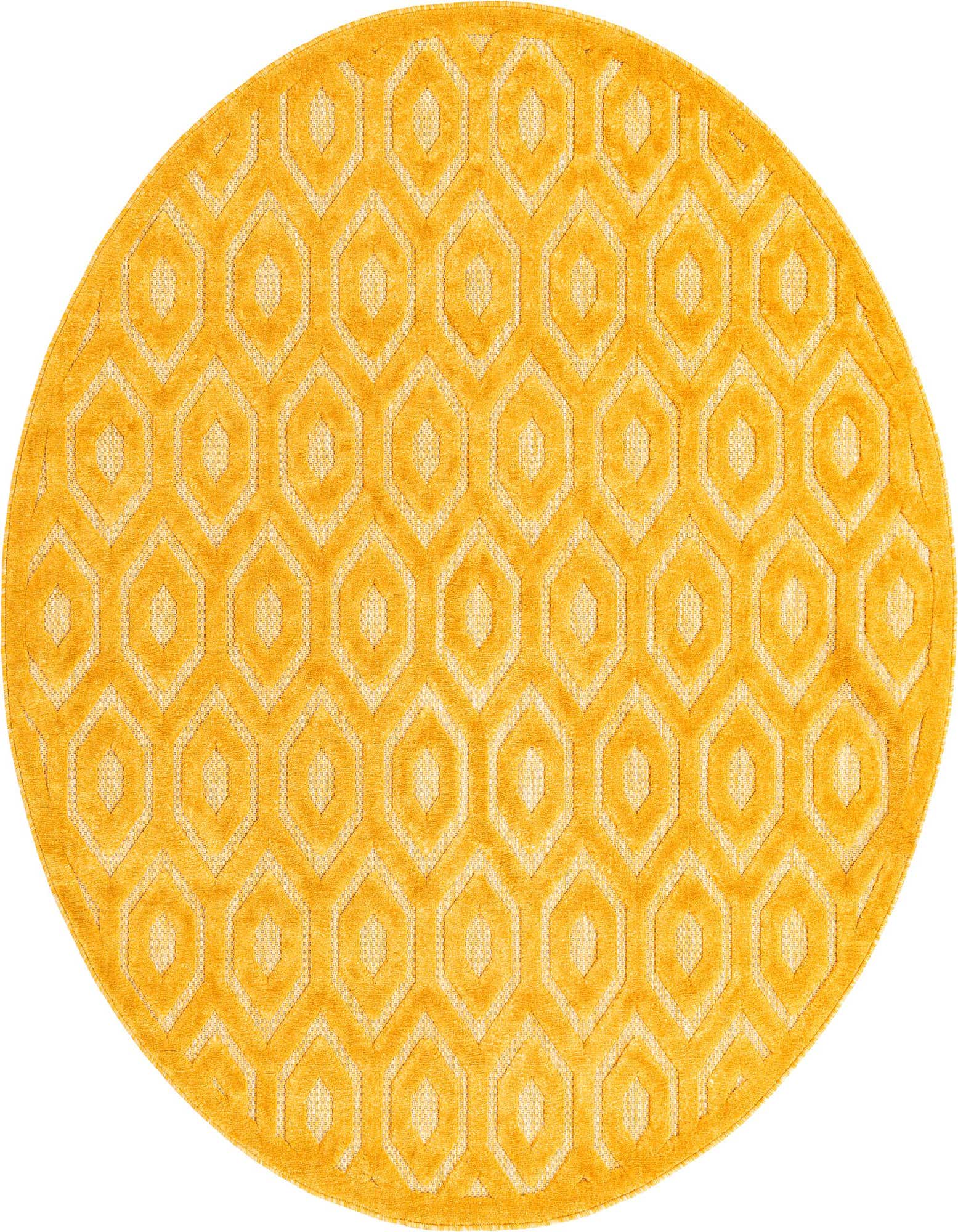 7' x 7' Easy-Clean Trellis Textured Indoor / Outdoor Round Rug