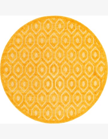 7' x 7' Easy-Clean Trellis Textured Indoor / Outdoor Round Rug