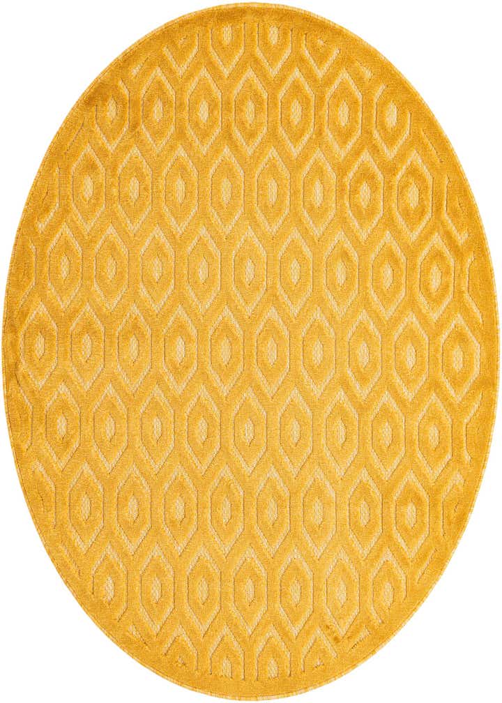5' 3 x 5' 3 Easy-Clean Trellis Textured Indoor / Outdoor Round Rug