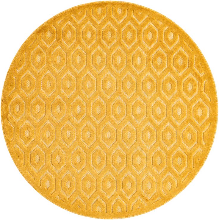 Detail image of 5' 3 x 5' 3 Easy-Clean Trellis Textured Indoor / Outdoor Round Rug