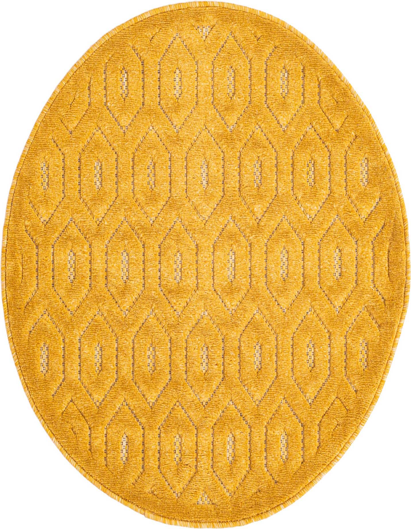 3' x 3' Easy-Clean Trellis Textured Indoor / Outdoor Round Rug