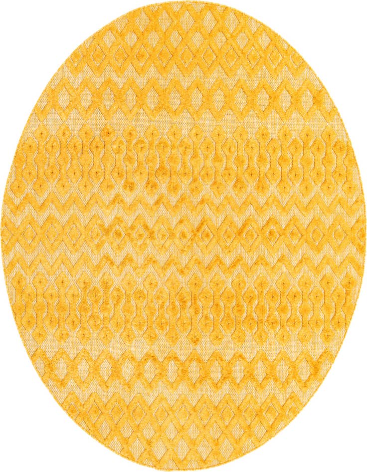 Detail image of 7' x 7' Easy-Clean Trellis Textured Indoor / Outdoor Round Rug