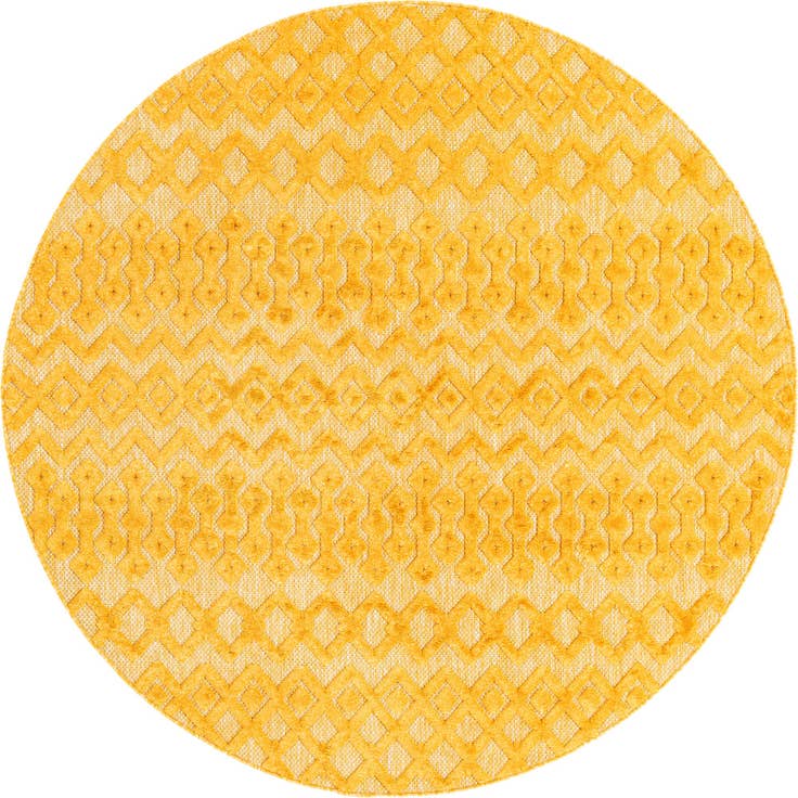 Detail image of 7' x 7' Easy-Clean Trellis Textured Indoor / Outdoor Round Rug