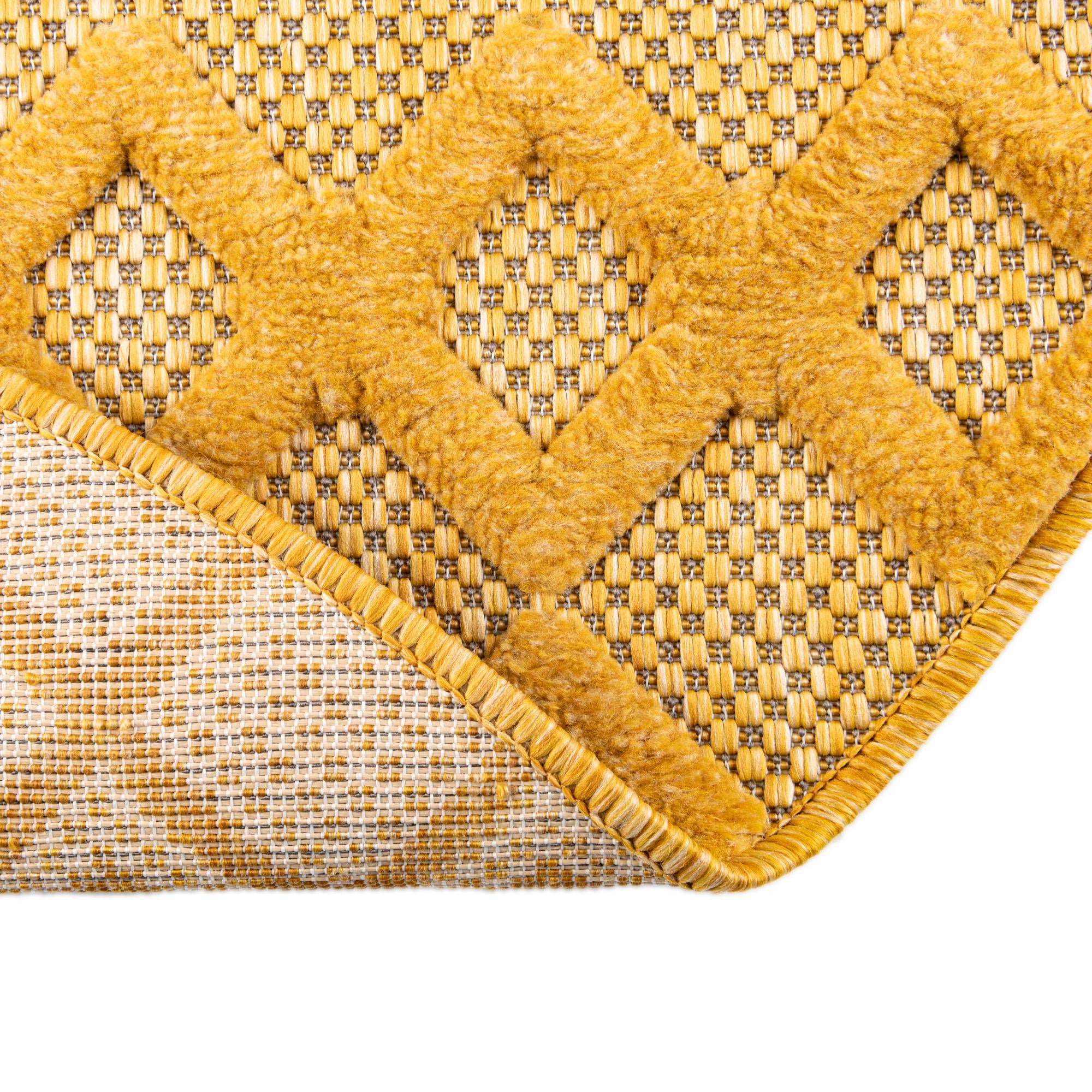 3' x 3' Easy-Clean Trellis Textured Indoor / Outdoor Round Rug