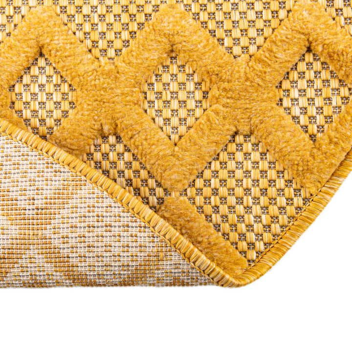 3' x 3' Easy-Clean Trellis Textured Indoor / Outdoor Round Rug