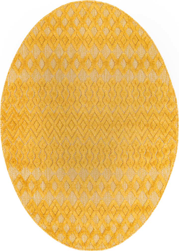 5' 3 x 5' 3 Easy-Clean Trellis Textured Indoor / Outdoor Round Rug