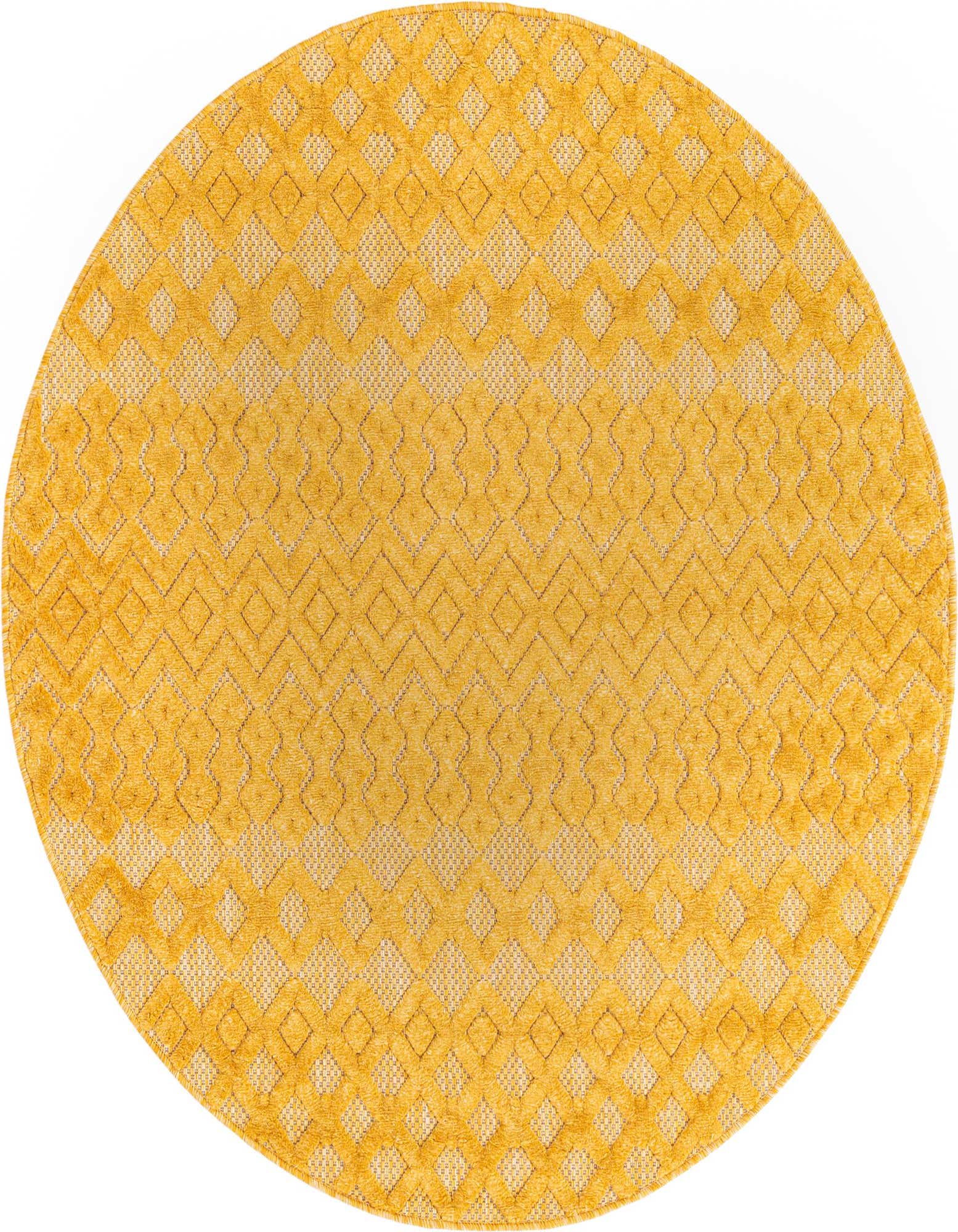 5' 3 x 5' 3 Easy-Clean Trellis Textured Indoor / Outdoor Round Rug