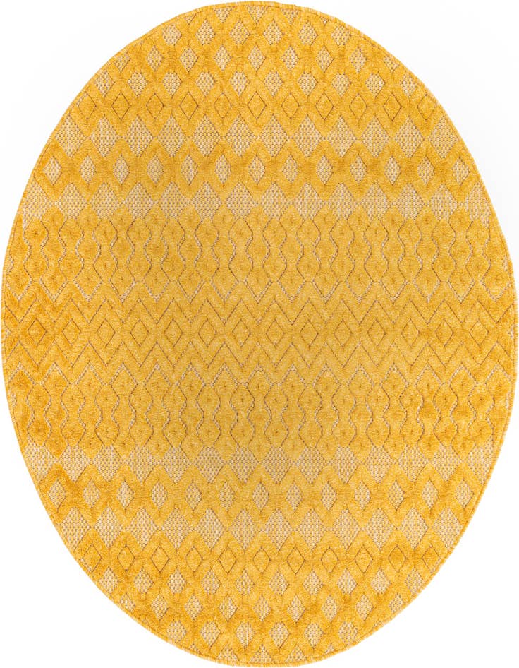 Detail image of 5' 3 x 5' 3 Easy-Clean Trellis Textured Indoor / Outdoor Round Rug