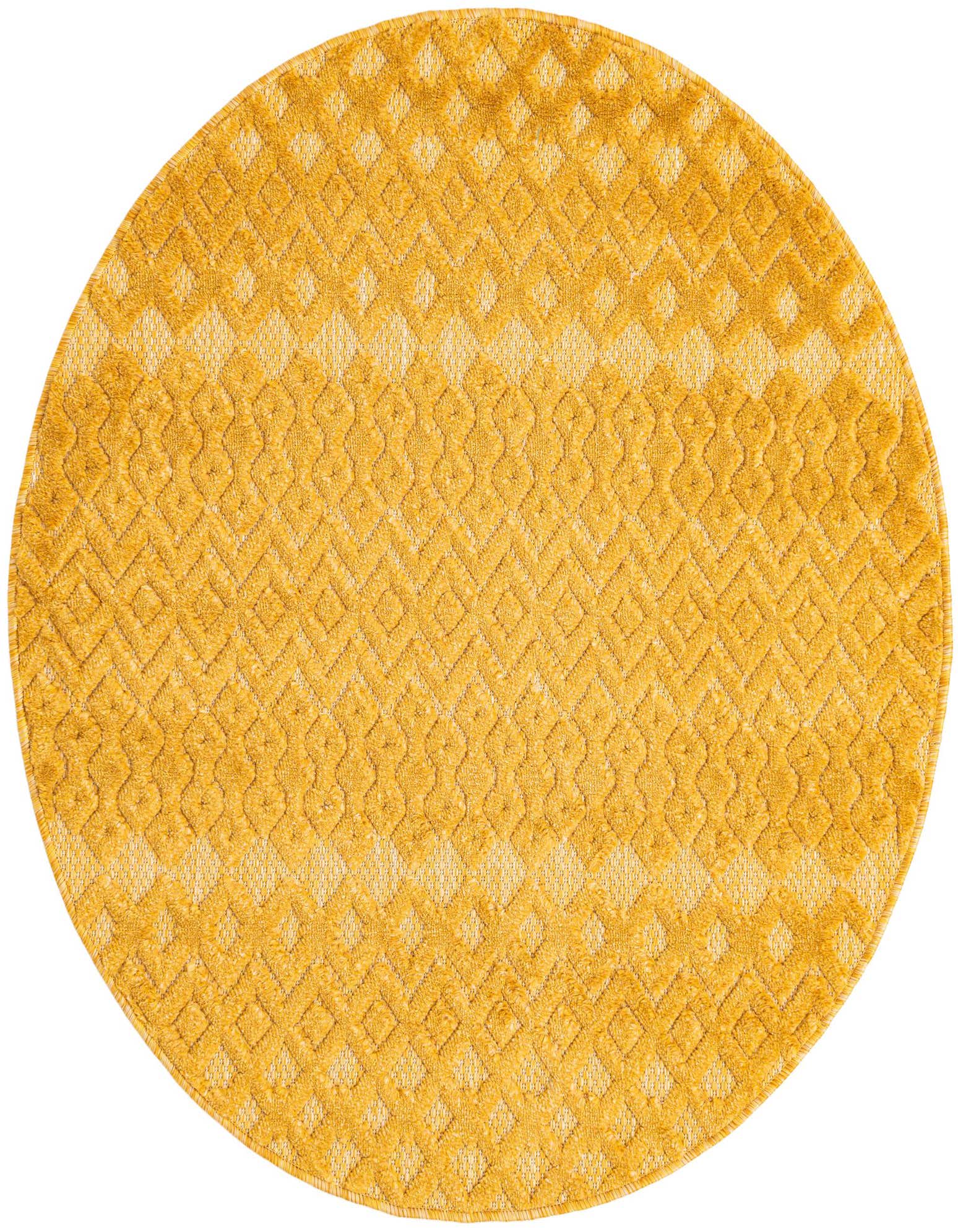 4' x 4' Easy-Clean Trellis Textured Indoor / Outdoor Round Rug