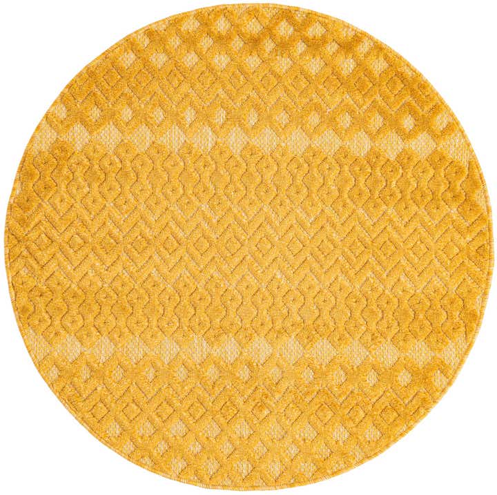 4' x 4' Easy-Clean Trellis Textured Indoor / Outdoor Round Rug