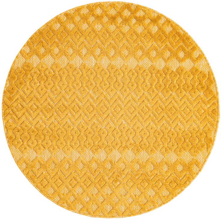 Detail image of 4' x 4' Easy-Clean Trellis Textured Indoor / Outdoor Round Rug