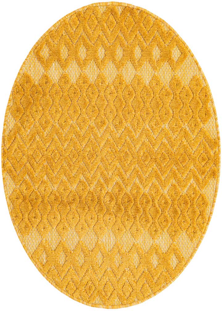 3' x 3' Easy-Clean Trellis Textured Indoor / Outdoor Round Rug