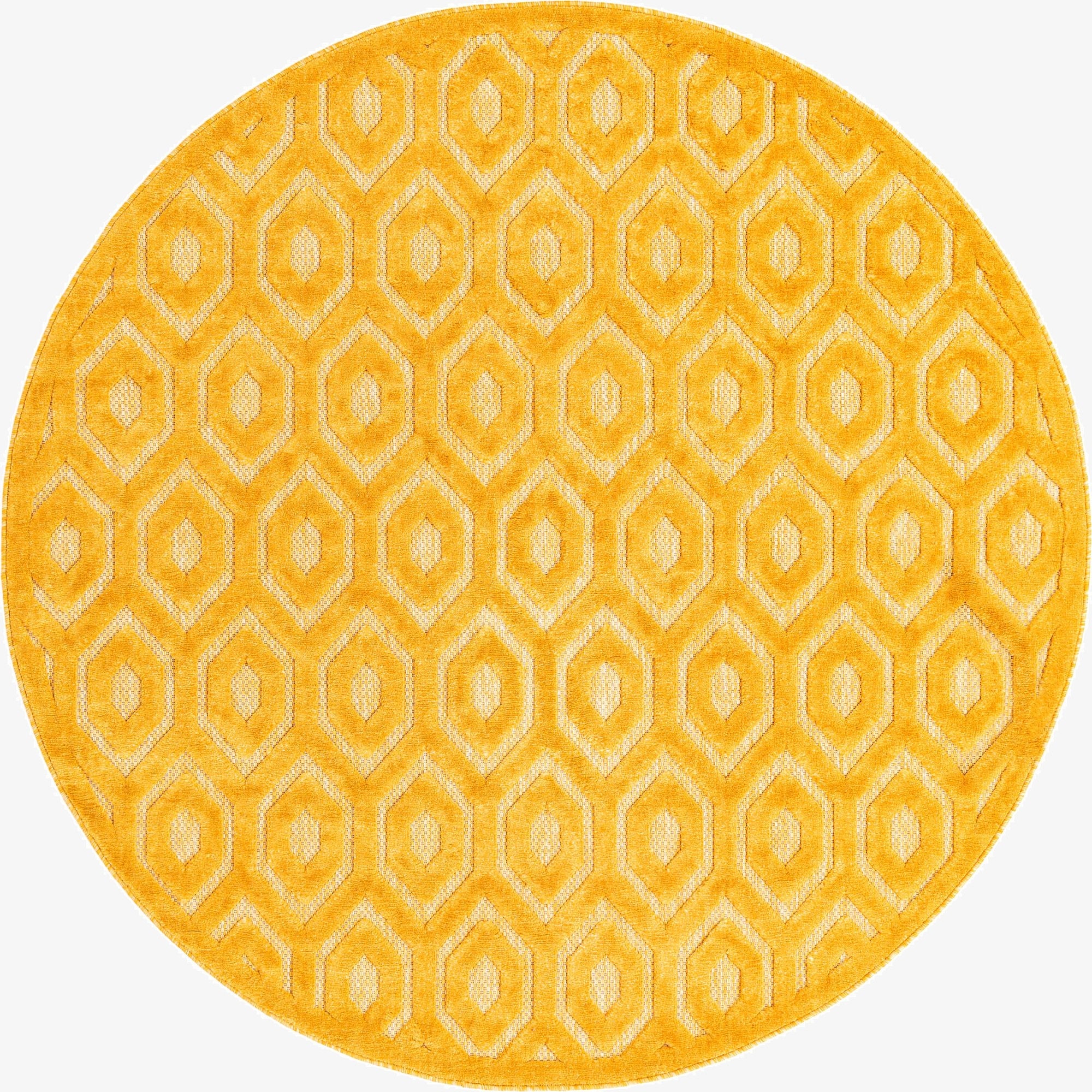 Primary image  7' x 7'  Easy-Clean Trellis Textured Indoor / Outdoor Round Rug