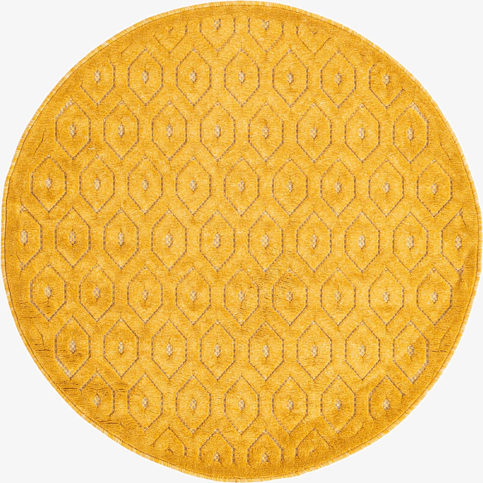 4' x 4'  Washable Trellis Textured Indoor / Outdoor Round Rug