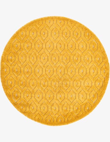 4' x 4' Easy-Clean Trellis Textured Indoor / Outdoor Round Rug