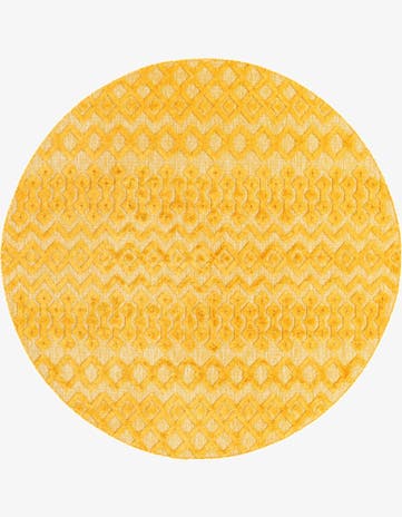 7' x 7' Easy-Clean Trellis Textured Indoor / Outdoor Round Rug