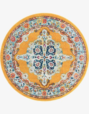 Yellow Parker Round Rug