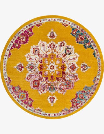 Yellow Parker Round Rug