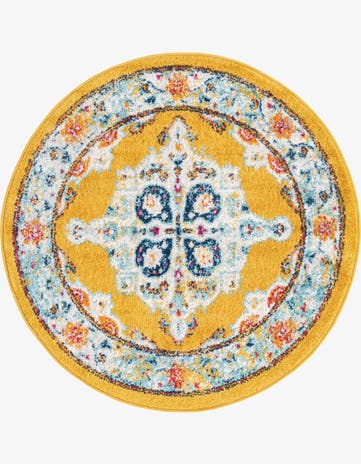 Yellow Parker Round Rug
