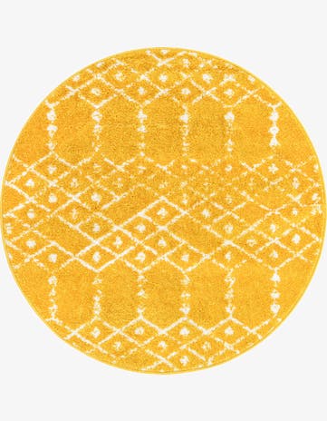 Yellow Paxon Trellis Round Rug