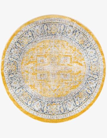 Yellow Santiago Round Rug