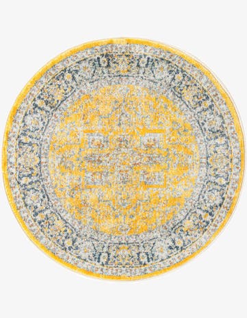 Yellow Santiago Round Rug