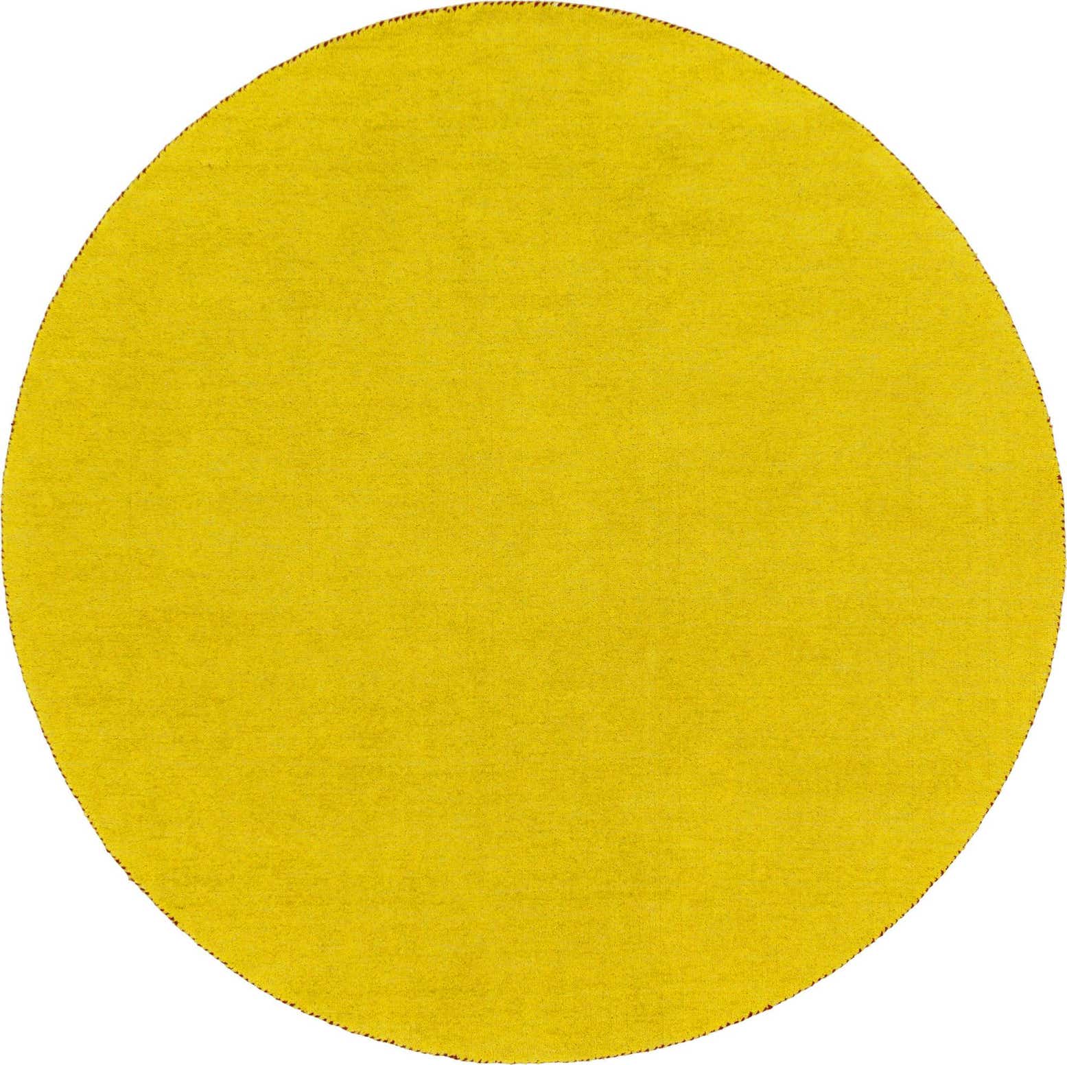 6' 7 x 6' 7 Solid Gabbeh Wool Round Rug